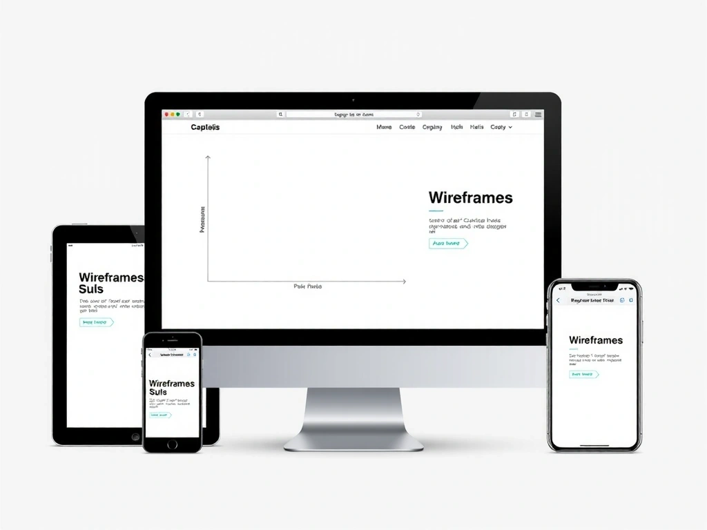Ilustrace čistých webových rozvržení a UI/UX prvků