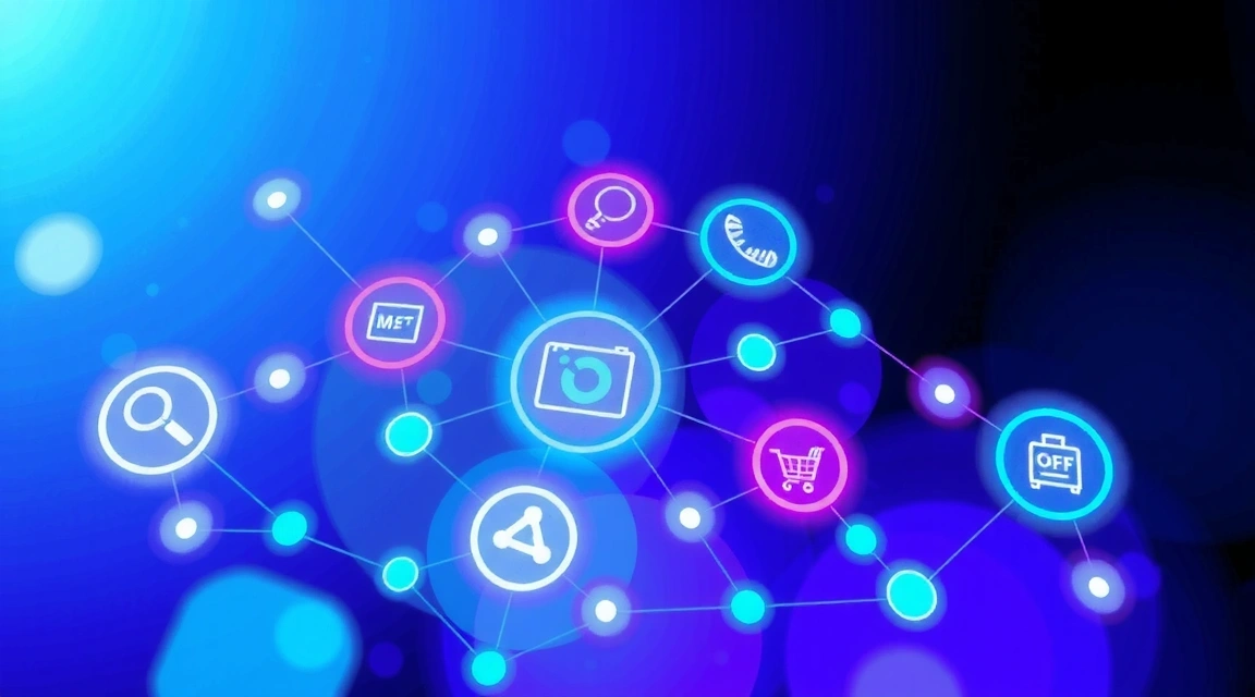 Ilustrace vzájemně propojených digitálních služeb